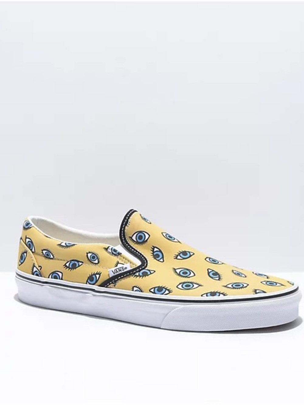 Vans Yellow Looking Glass Slip-Ons with Blue Eye Pattern
